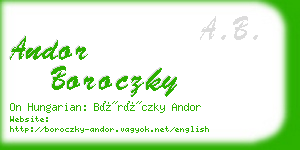 andor boroczky business card